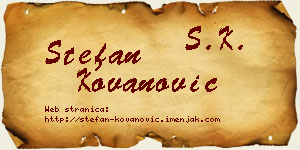 Stefan Kovanović vizit kartica